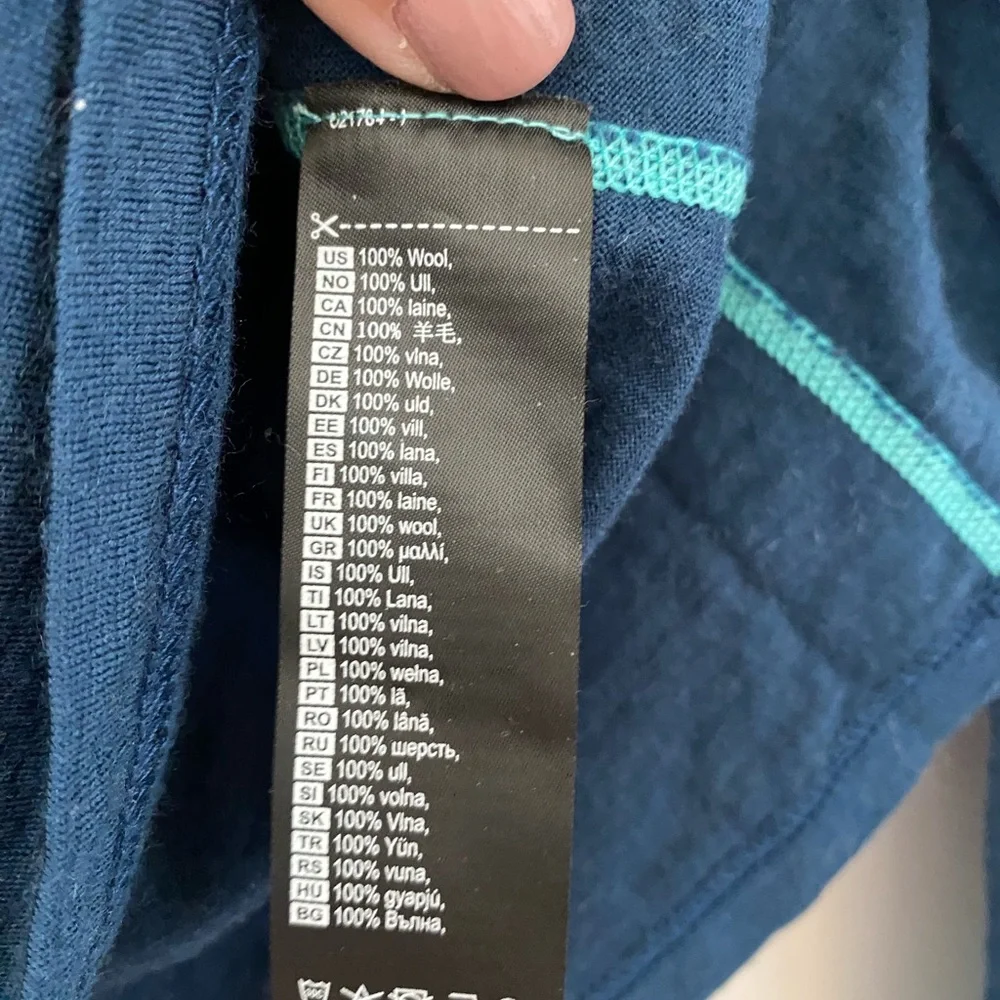 Kari Traa Wool Blue and Teal Half-zip Baselayer Sz M - Picture 4 of 4